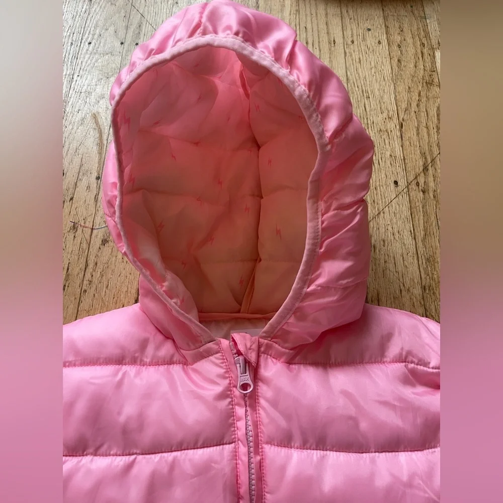 Pink hooded puffer coat epic threads